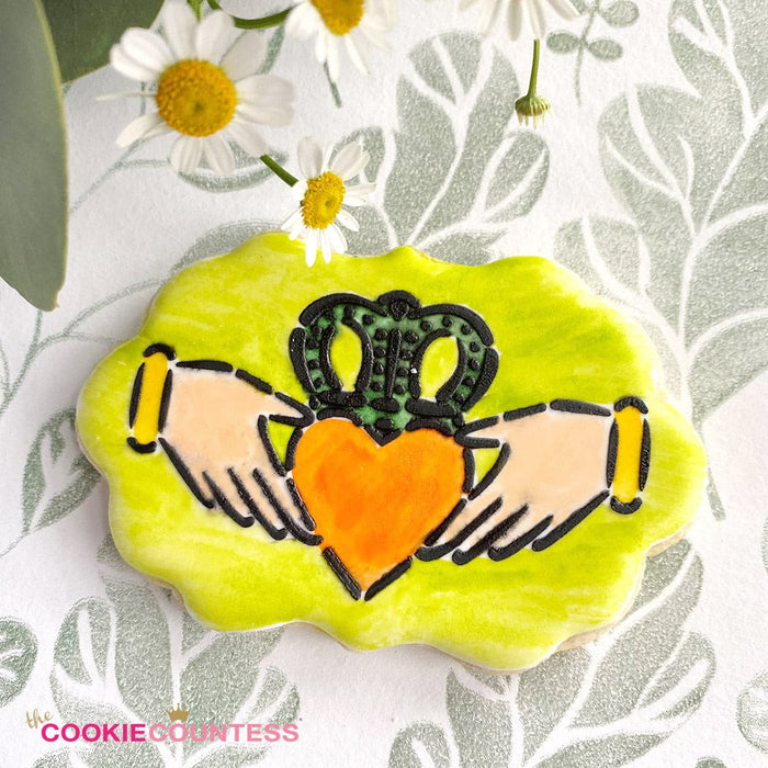 Claddagh Design Stencil — The Cookie Countess