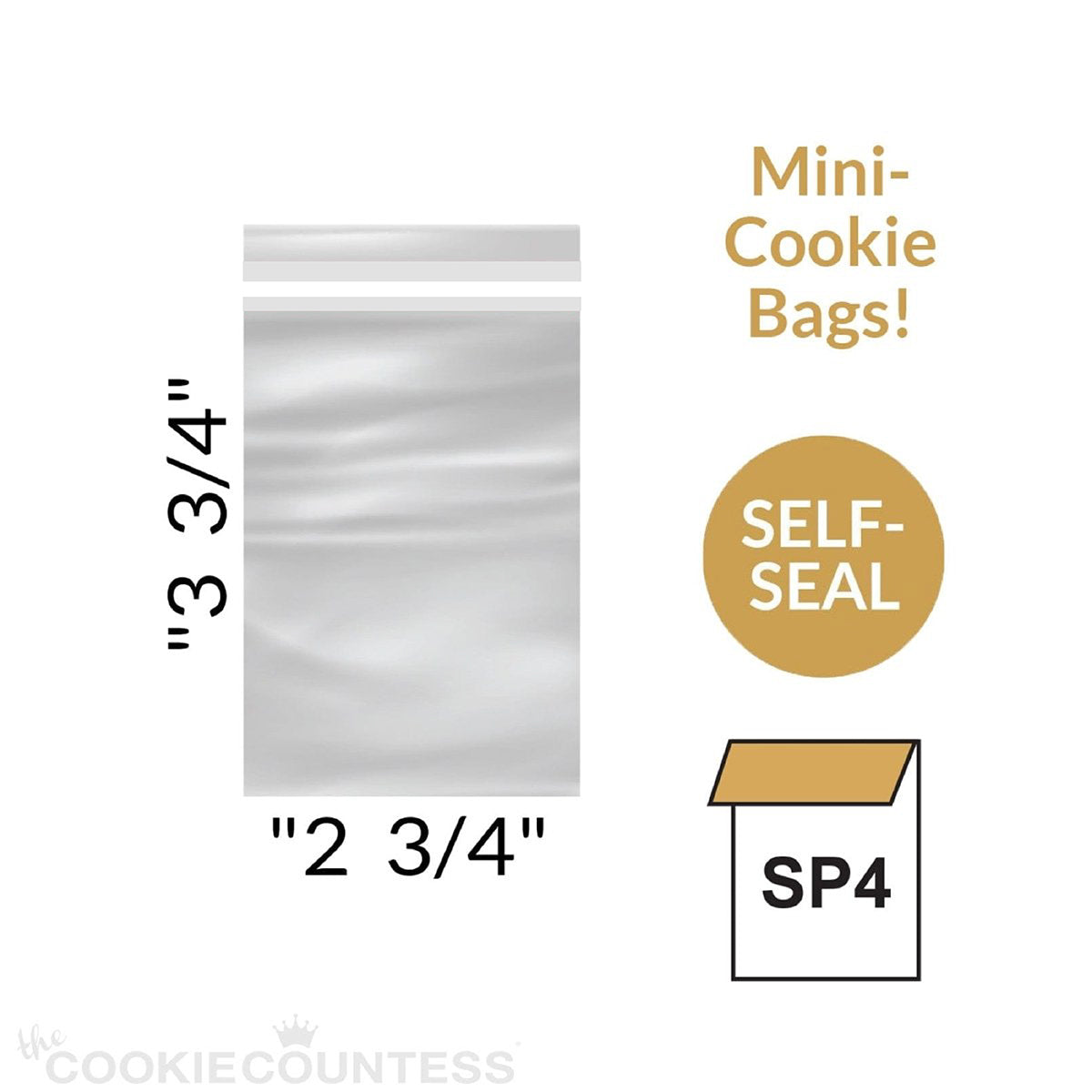 Clear Lip & Tape Bags 2 3/4" x 3 3/4" - pack of 100 — The Cookie Countess