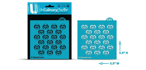 College Stencil - Colorado State Ram Repeat - The Cookie Countess