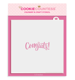 Congrats 3 Stencil - The Cookie Countess
