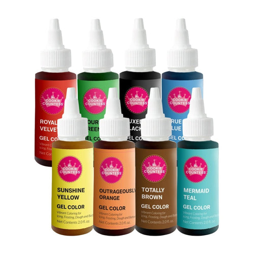 Cookie Countess Gel Food Color Set - Core Set of 8 - The Cookie Countess