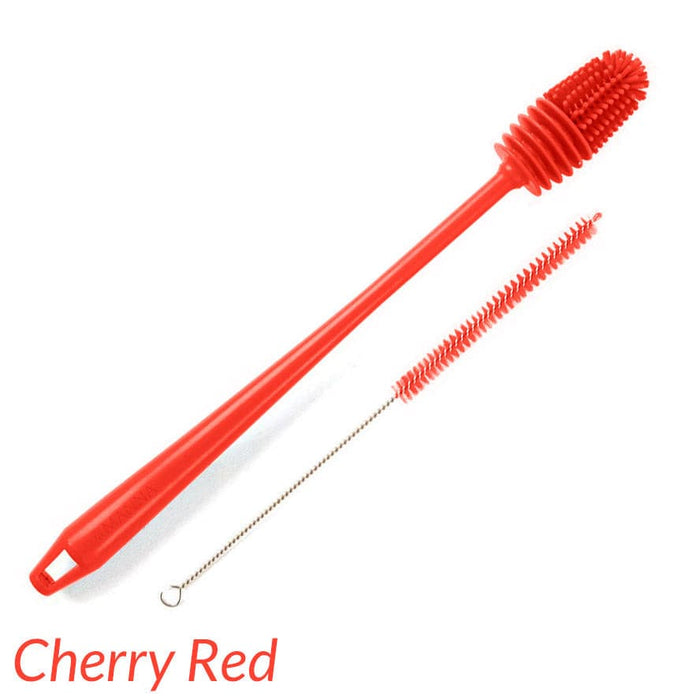 Core Home Supplies Cherry Red Bottle and Piping Tip Cleaning Brush 2pc Set