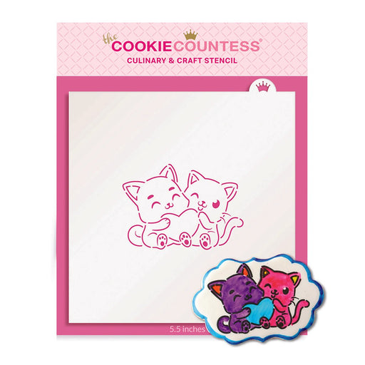 Cuddly Cats PYO Stencil - The Cookie Countess