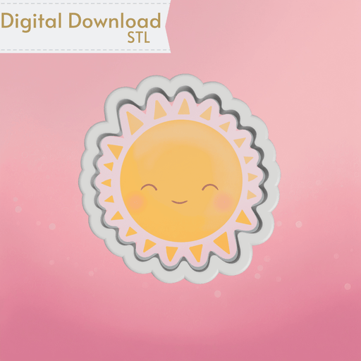 Cute Sun Cookie Cutter STL - The Cookie Countess