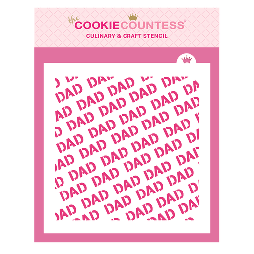 Dad Repeat Stencil - The Cookie Countess