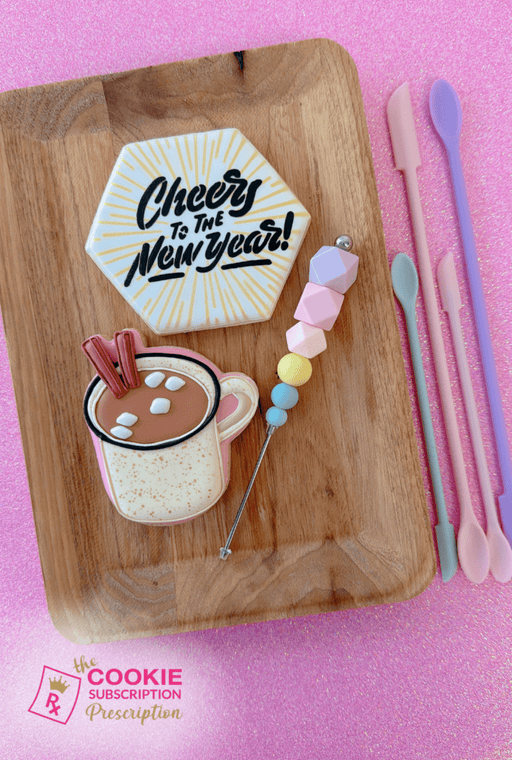 December 2024 Subscription Box "Holiday Vibes & Rainbow scribe" - The Cookie Countess