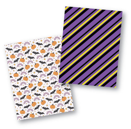 Diagonal Stripes and Halloween Pattern Cookie Backer - Food Safe, Double Sided 3.75" x 5" - The Cookie Countess