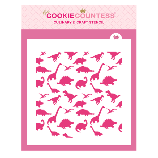 Dinosaur Pattern Stencil - The Cookie Countess