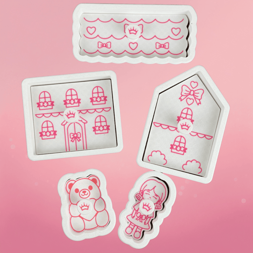 Dollhouse 10pc Cookie Cutters and Stamps Set - The Cookie Countess