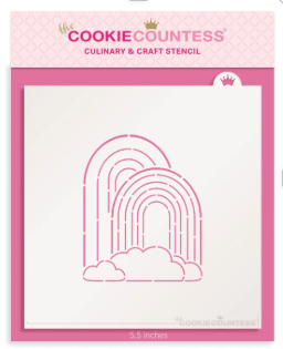 Double Arch Rainbow PYO Stencil - The Cookie Countess