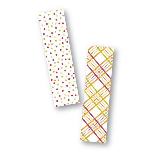 Fall Dots and Plaid Cookie Backer - Food Safe, Double Sided 2" x 7.5" - The Cookie Countess