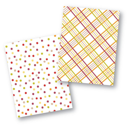 Fall Dots and Plaid Cookie Backer - Food Safe, Double Sided 3.75" x 5" - The Cookie Countess
