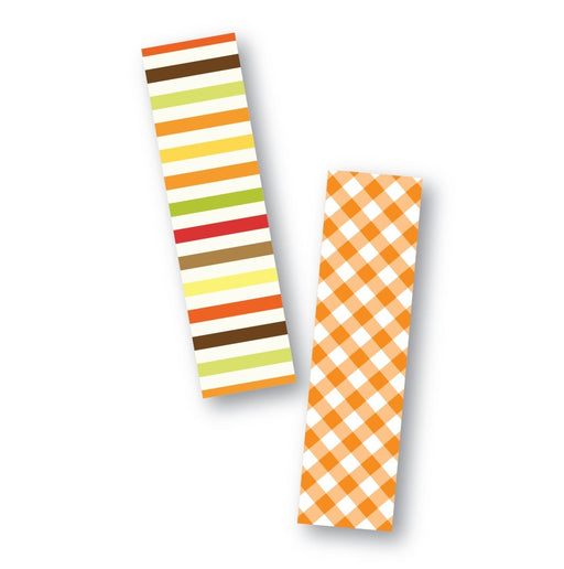 Fall Stripes and Crisscross Cookie Backer - Food Safe, Double Sided 2" x 7.5" - The Cookie Countess