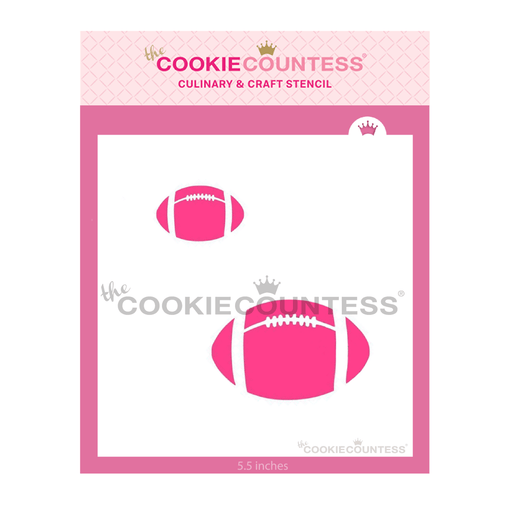 Football 2 sizes Stencil - The Cookie Countess