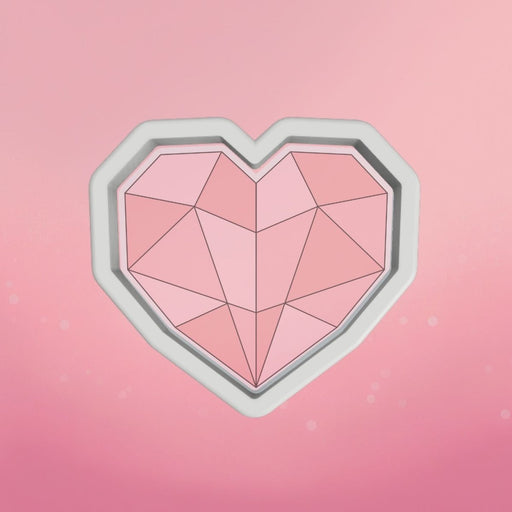 Geometrical Heart Cookie Cutter - The Cookie Countess