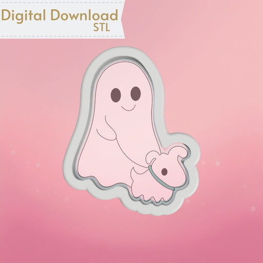 Ghost with Dog Cookie Cutter STL - The Cookie Countess