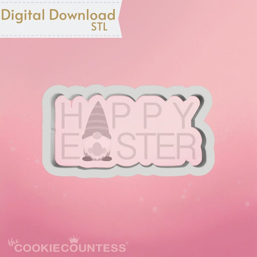 Happy Gnome Easter Cookie Cutter STL - The Cookie Countess