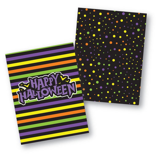 Happy Halloween and Dots Cookie Backer - Food Safe, Double Sided 3.75" x 5" - The Cookie Countess