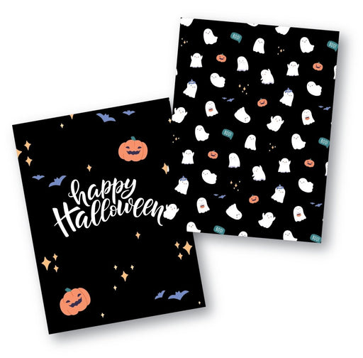 Happy Halloween and Ghosts Cookie Backer - Food Safe, Double Sided 3.75" x 5" - The Cookie Countess
