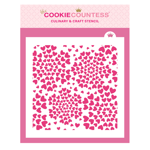 Heart Flower Pattern Stencil - The Cookie Countess