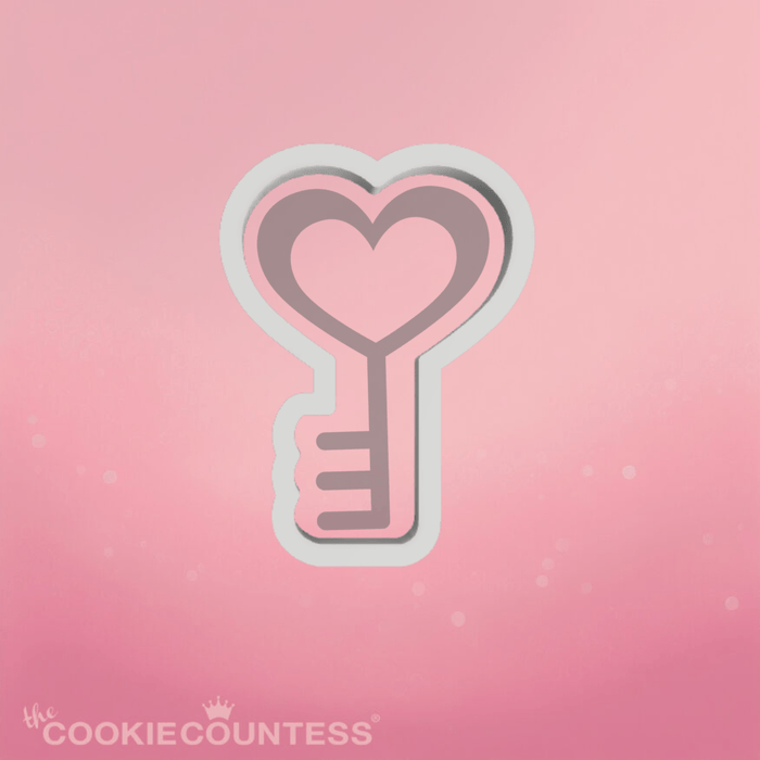 Heart Key Cookie Cutter — The Cookie Countess