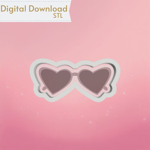 Heart Sunglasses Cookie Cutter STL - The Cookie Countess