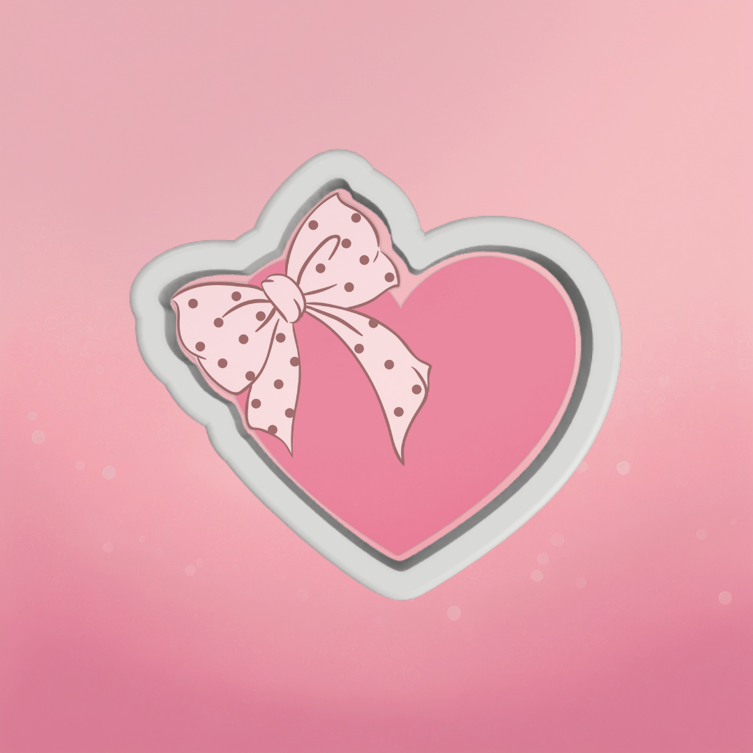Heart with Bow - Cookie Cutter — The Cookie Countess