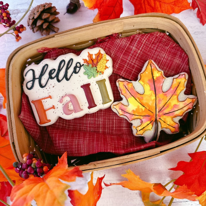 Hello Fall Plaque Cookie Cutter — The Cookie Countess