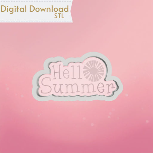Hello Summer Cookie Cutter Stl - The Cookie Countess