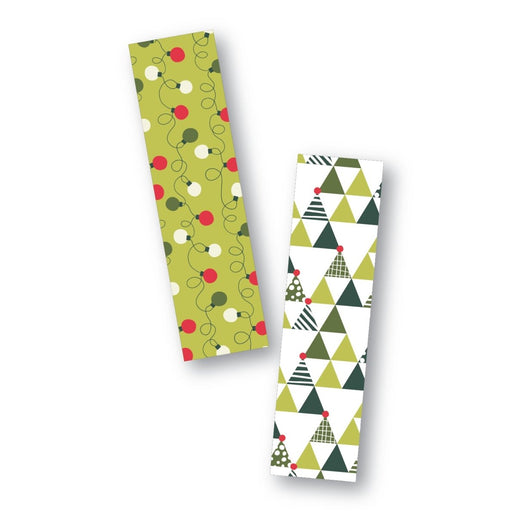 Holiday Lights and Trees Cookie Backer - Food Safe, Food Safe, Double Sided 2" x 7.5" - The Cookie Countess