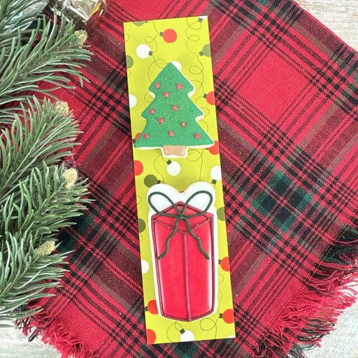 Holiday Lights and Trees Cookie Backer - Food Safe, Food Safe, Double Sided 2" x 7.5" - The Cookie Countess