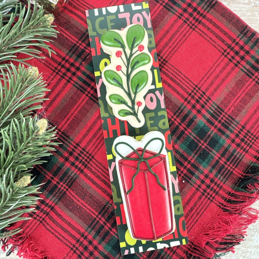 Holiday Sayings and Presents Cookie Backer - Food Safe, Double Sided 2" x 7.5" - The Cookie Countess