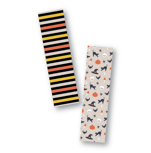 Horizontal Stripes and Halloween Pattern Cookie Backer - Food Safe, Double Sided 2" x 7.5" - The Cookie Countess