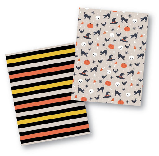 Horizontal Stripes and Halloween Pattern Cookie Backer - Food Safe, Double Sided 3.75" x 5" - The Cookie Countess