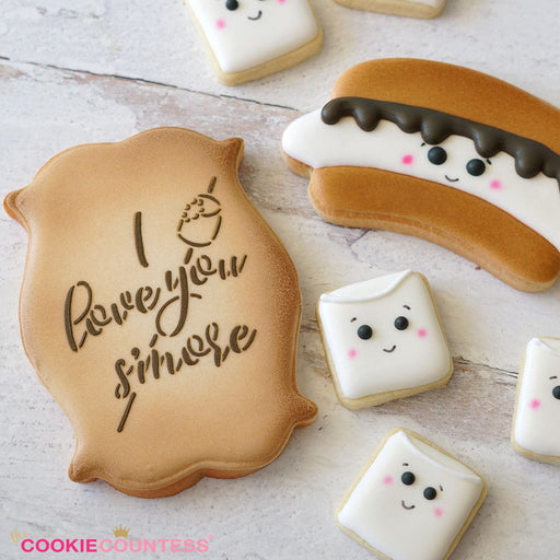 I Love You S'more Stencil - The Cookie Countess