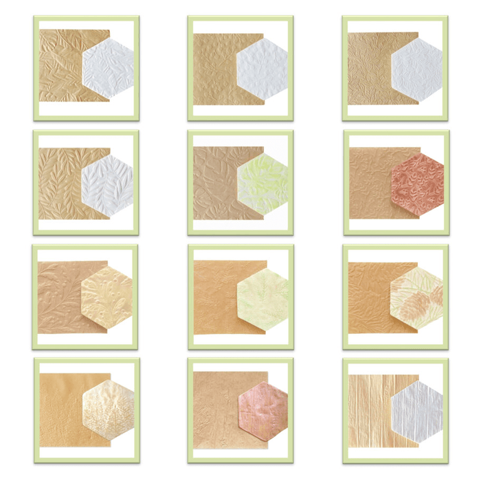 Intricut Edibles Parchment Paper Parchment Texture Sheets - Leaves Combo Set of 12 Sheets