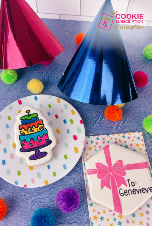 June 2025 Subscription Box " Birthdays and Bows" - The Cookie Countess