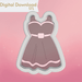 Little Black Dress Cookie Cutter STL - The Cookie Countess