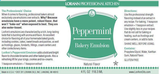 LorAnn Flavor Peppermint Bakery Emulsion - 4 oz.