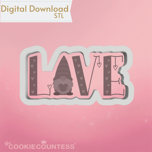 Love Gnome Cookie Cutter STL - The Cookie Countess
