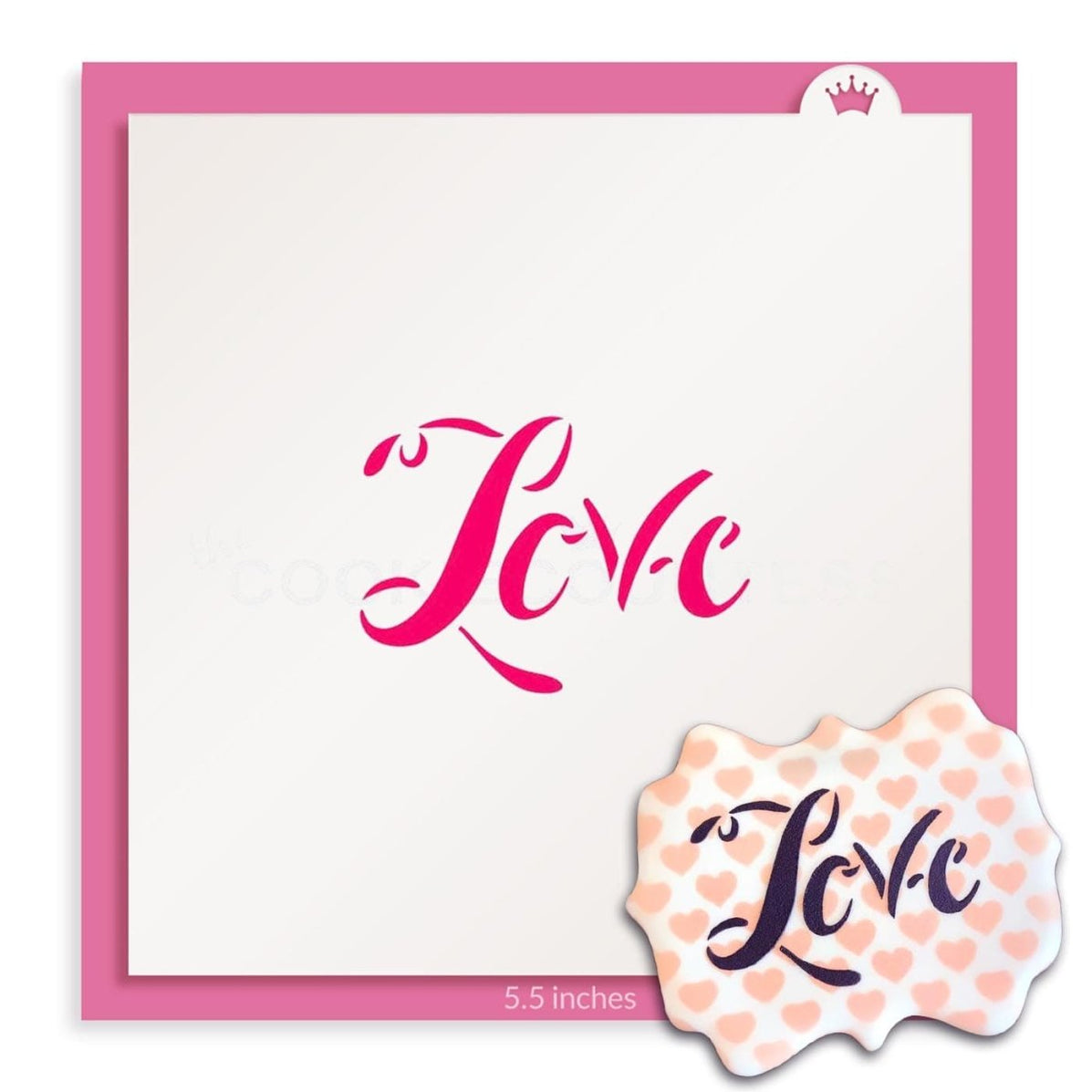 Love Script Stencil — The Cookie Countess