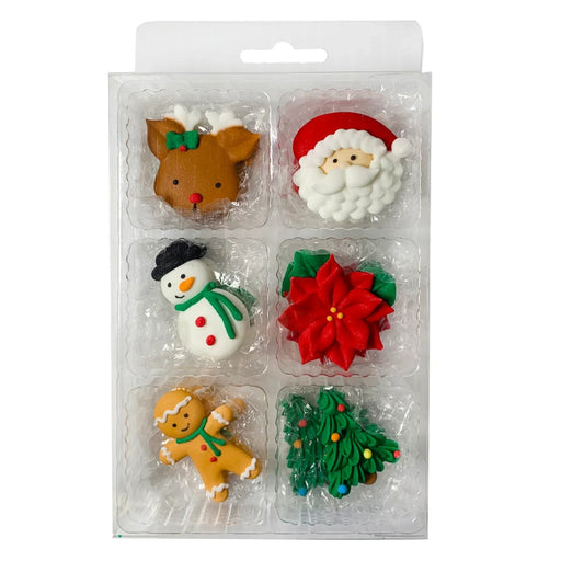 Medium Christmas Assorted Royal Icing Decorations ( 18pc) - The Cookie Countess