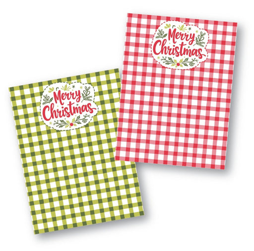 Merry Christmas and Plaid Cookie Backer - Food Safe, Double Sided 3.75" x 5" - The Cookie Countess
