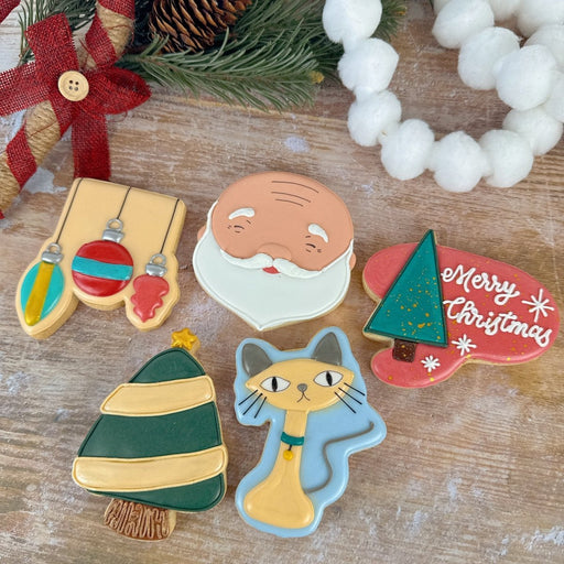 Mid Century Christmas Plaque Cookie Cutter - The Cookie Countess