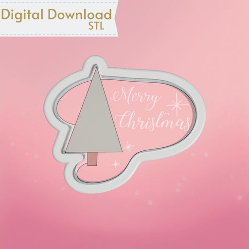 Mid Century Christmas Plaque Cookie Cutter STL - The Cookie Countess