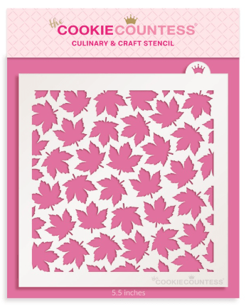 Mini Maple Leaf Pattern Stencil - The Cookie Countess