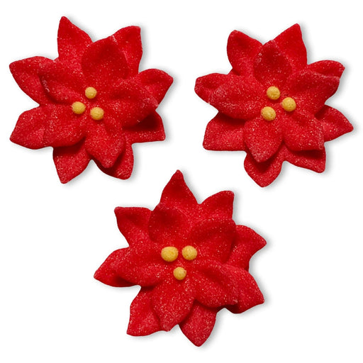 Mini Poinsettia Royal Icing Decorations ( 30pc) - The Cookie Countess