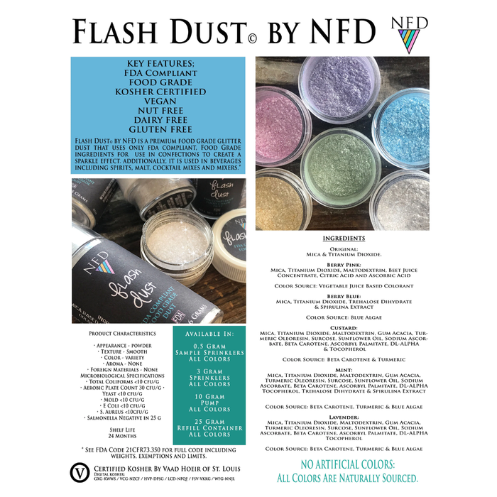 Never Forgotten Designs Flash Dust Flash Dust Natural Glitter - Berry Blue 3g