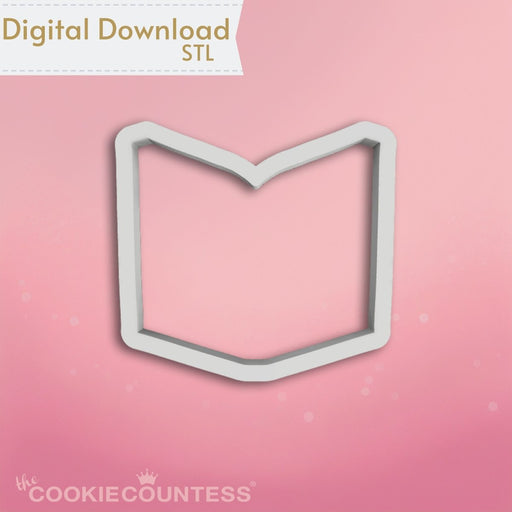 Open Book Cookie Cutter STL - The Cookie Countess