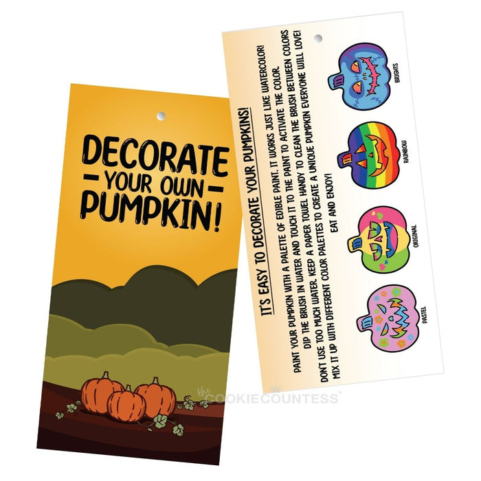 Paint a Pumpkin PYO Tag with Instructions, Pack of 25 — The Cookie Countess